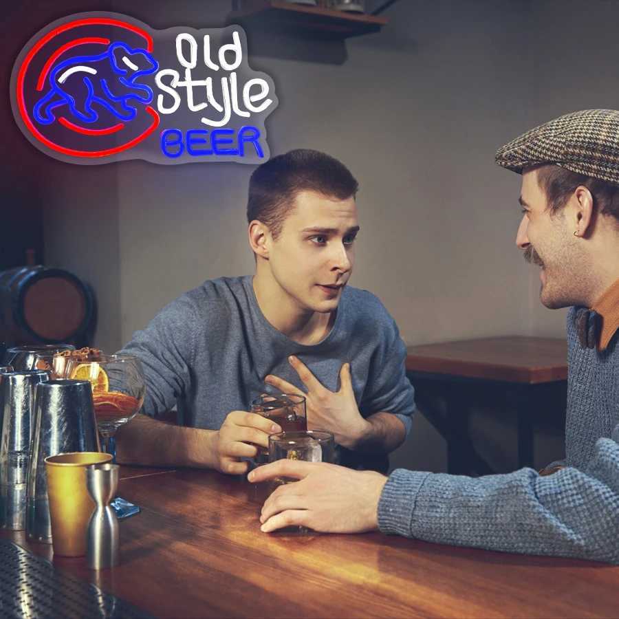 Old Style Beer Neon Sign For Wall DecorLight Up Sign For Man CaveBeer BarRestaurantClubHotel Party DecorUSB Powered Y250916