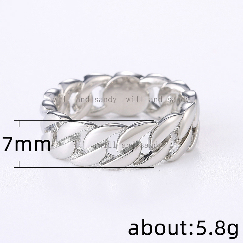 Tow Tone Chain Chunky Ring Designer Jewelry for Men Women Wedding Promise Ring Silver Gold Hip Hop Finger Tail Band Rings Fashion Jewelry Will and San