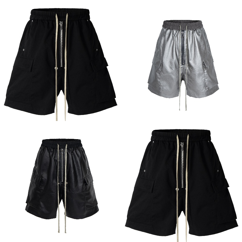 Men's Shorts Men Summer Cargo 2025 Black Loose Casual Side Pocket Wide Leg Short Pants For Male