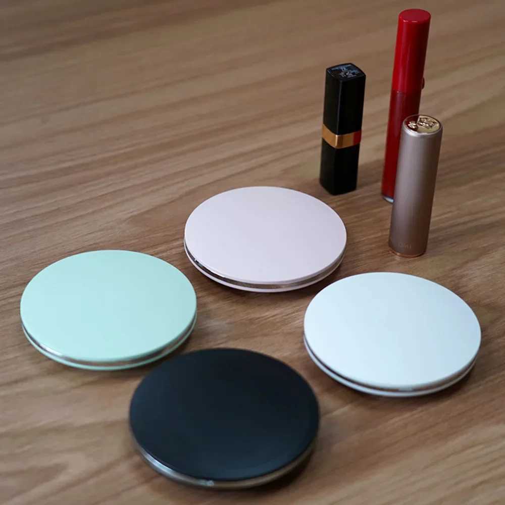 Handheld Pocket Portable Makeup Mirror with LED and Dual Sided Mirror with 5x Magnification and Rechargeability C250916
