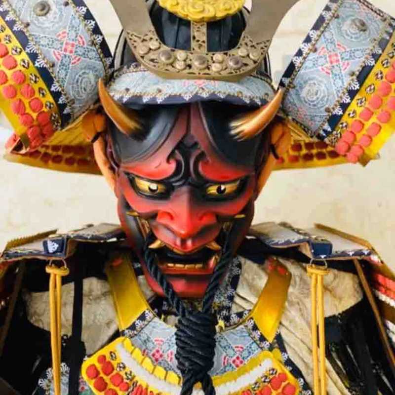 Halloween Japanese Color Bonjour Noh Kabuki Demon Mask Hundred Ghosts Night Out Silicone Ghost Samurai Props Prom Party MaskXJ250916