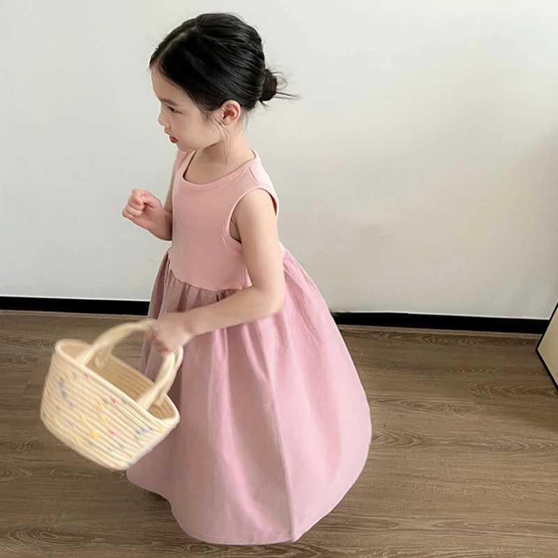 Classic Sleeveless Fluffy Dress for Kids Girls Summer Cotton Soft Casual Fluffy Dress for Sweet Princess Party Traveling Camping C250916
