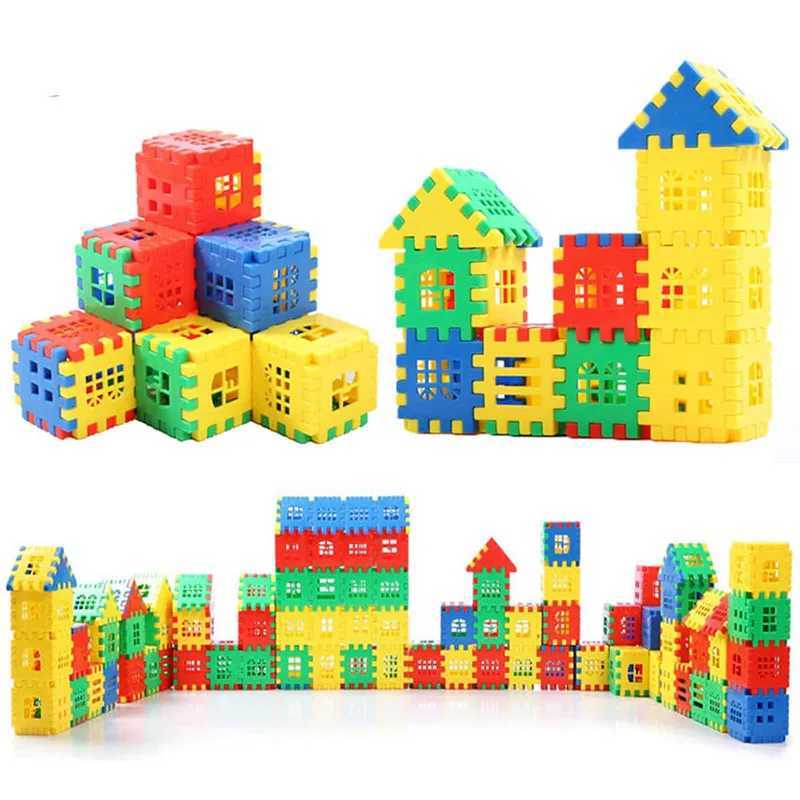 Building Blocks Colored Plastic Children Puzzle Toys 36 Years Old House Assembly Insertion Girls Boys Birthday Gift TMZ C250916