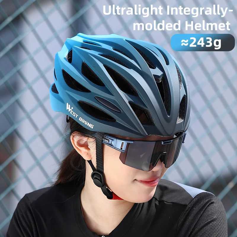 WEST BIKING Bicycle Helmet Men Women MTB Road Safety Integrallymolded Ultralight Helmet Breathable Ajustable Cycling Helmet J250916