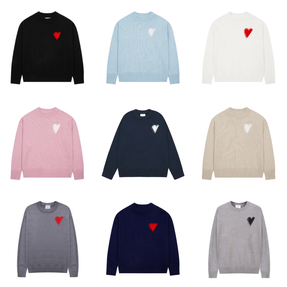 Paris Designer Jumpers Mens Sweater knitted Sweatshirts Women Cardigan Knit Sweats Shirts Cotton Crewneck Pull France Streetwear Fashion Knitwear Heart Clothes