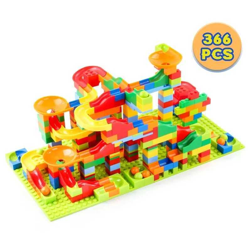 Marble Race Run Blocks Maze Ball Track Building Blocks Children Multifunctional DIY Assembly Ball Model Block Track Block Toys C250916