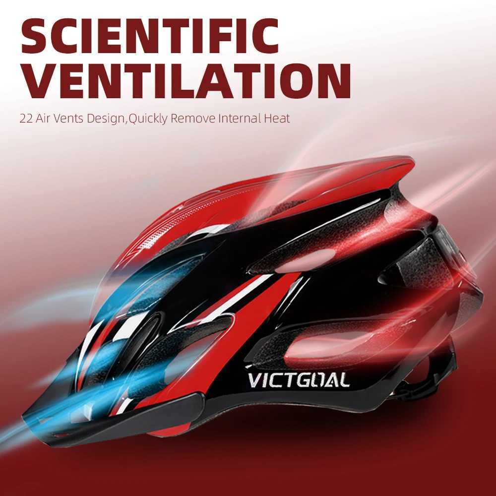 VICTGOAL Bike Helmet LED Lights Visors for Men Women Breathable Ultralight Sport Cycling Helmet MTB Mountain Road Bicycle Helmet J250916