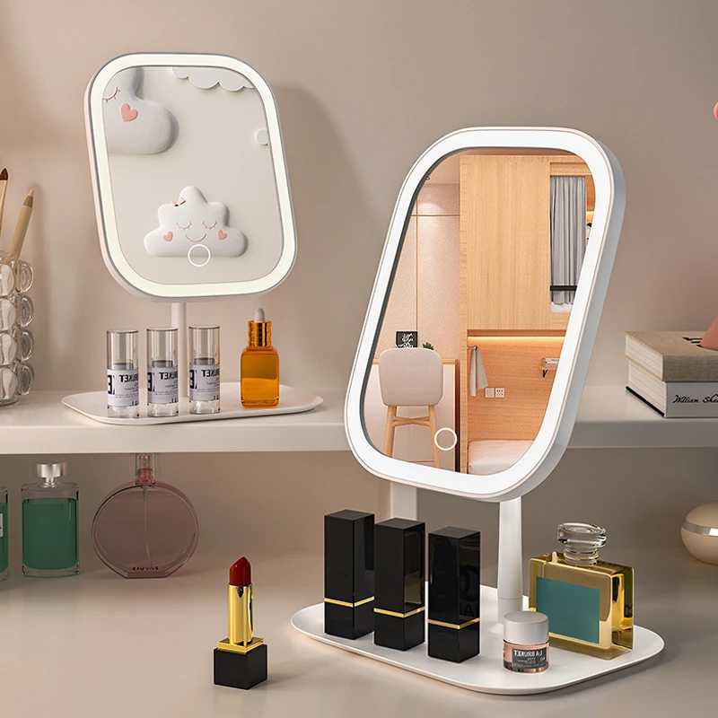 LED Light European Makeup Mirror Desktop Folding Makeup Mirror With Light Fillin Desktop Vanity Mirror Desktop Mirror C250916