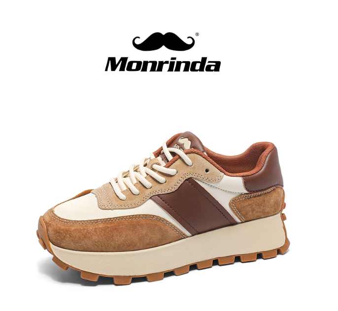 Mirinda Women's Autumn Forrest Gump Shoes Genuine Leather Upper Thick Soled For Heightening Non Slip Wear Resistant Combines Style And Comfort