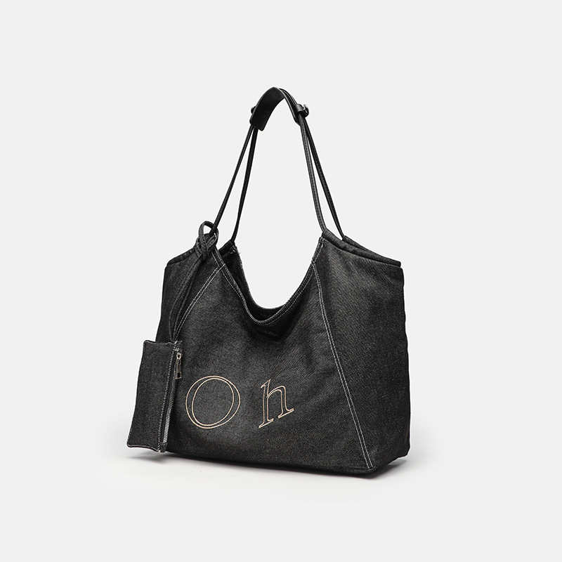 853971G01 Luxury Fashion Cowboy Tote Bag for Women 2025 Large Capacity Customized Letter Shoulder Underarm Commuter Mother and Child Bag