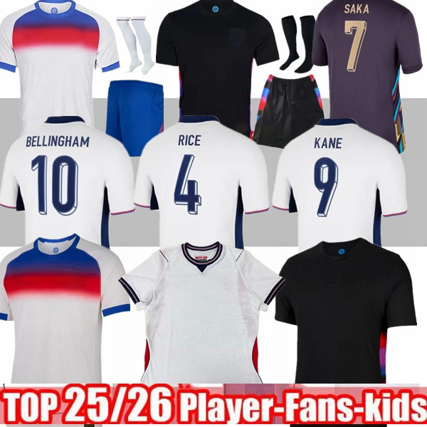 2025 2026 2027 EnglandS football shirt BELLINGHAM WORLD Soccer Jersey RASHFORD KANE SAKA RICE FODEN National Team 25 26 27 Home White Away Men Kids Kit 100001