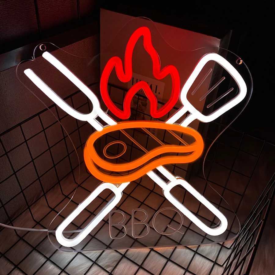 BBQ Neon Sign For Wall DecorLed Neon Light For Party DecorBarbecue Restaurant Home PartyStoreHolidays PartyMan Cave Y250916