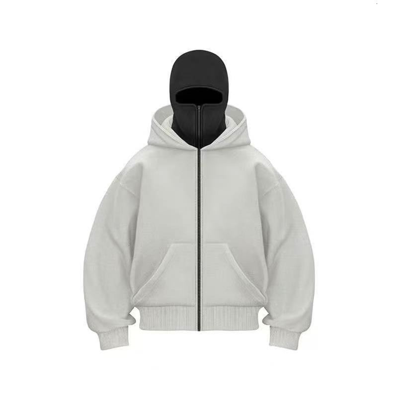 Mens Winter Hoodie with Balaclava Face Mask Zipper Sports Jacket for Outdoor Activities Hiking Travel Running Sweatshirt 250915