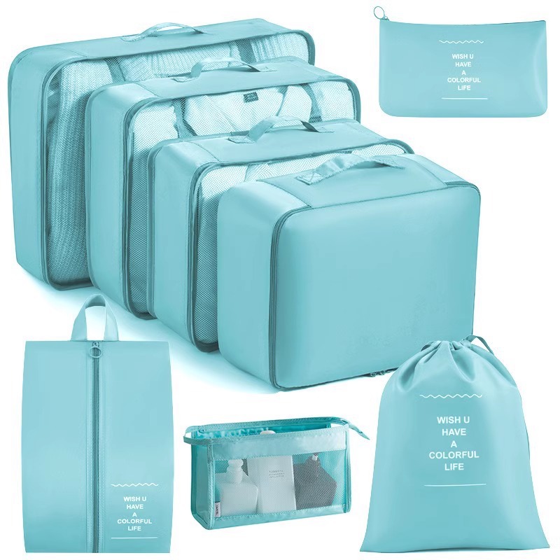 7/8Pcs/Set Travel Organizer Storage Bags Suitcase Packing Cubes Cases Portable Wardrobe Luggage Clothes Shoe Pouch Fold