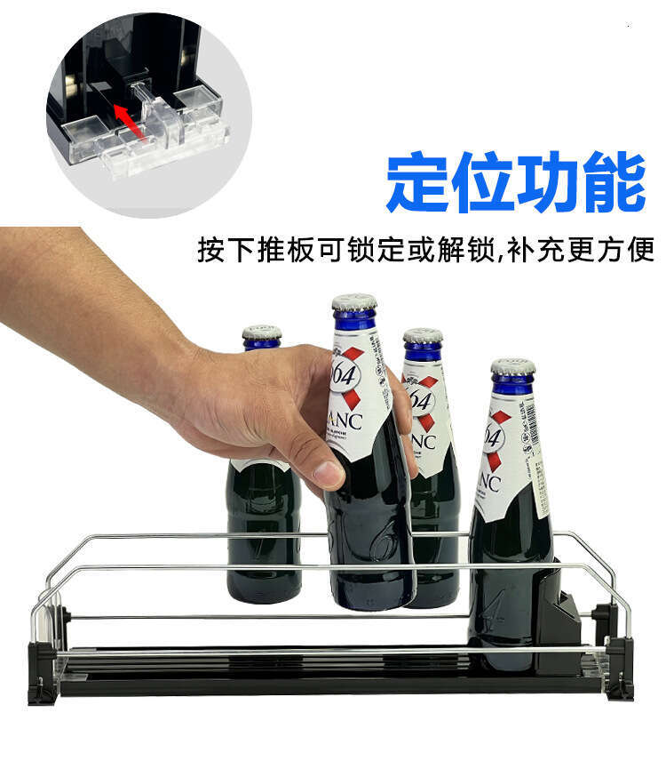 Refrigerator Soda Storage Box (White Row One Set) Automatic Supermarket Can Push Rack Upgrade Locator Beverage Pusher