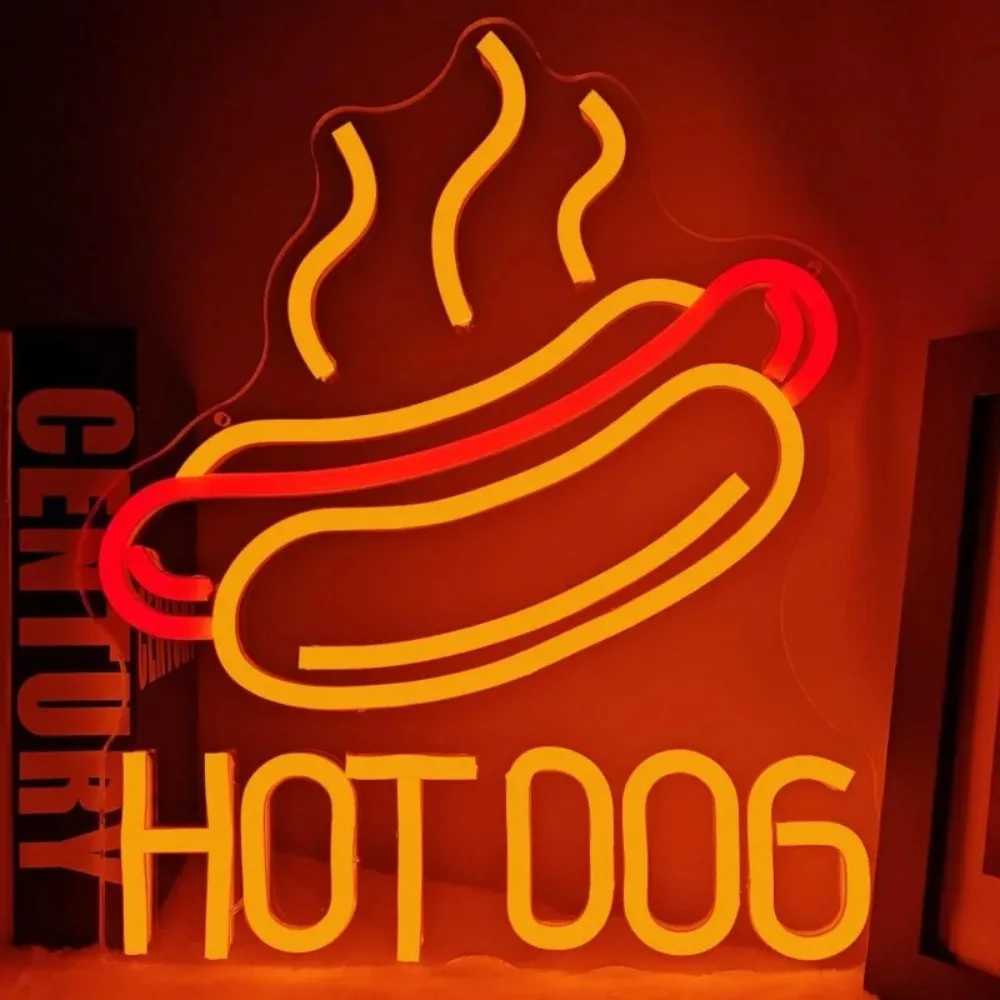 Hamburger Neon Hot Dogs Neon Pizza Burger Shop DecorHamburg LED Neon Restaurant Kitchen Shop Party Wall Decoration Y250916