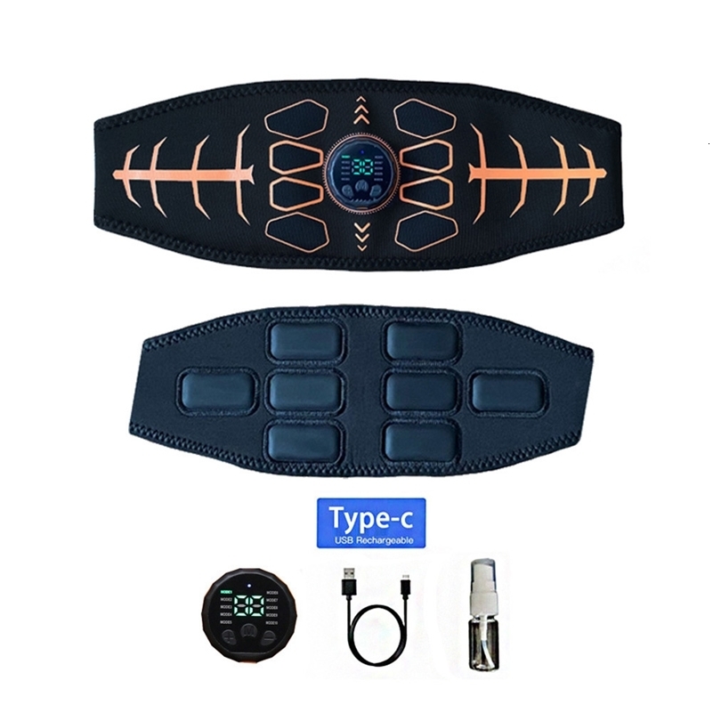 Smart Muscle Toner Abdominal Toning Belt Abs Trainer USB Recharge Body Massager Home Gym Training Fitness Equipment i250915