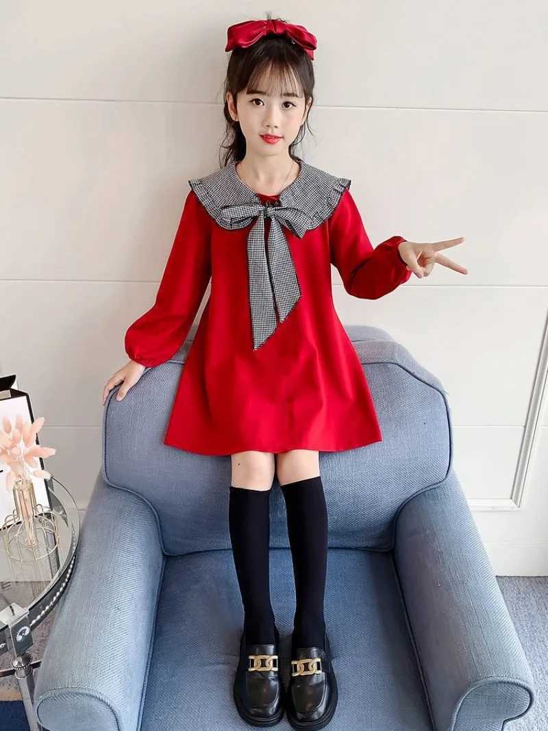 Girls 2025 Autumn New Sweet Princess Long Sleeve Stylish Dress for 412Y C250916