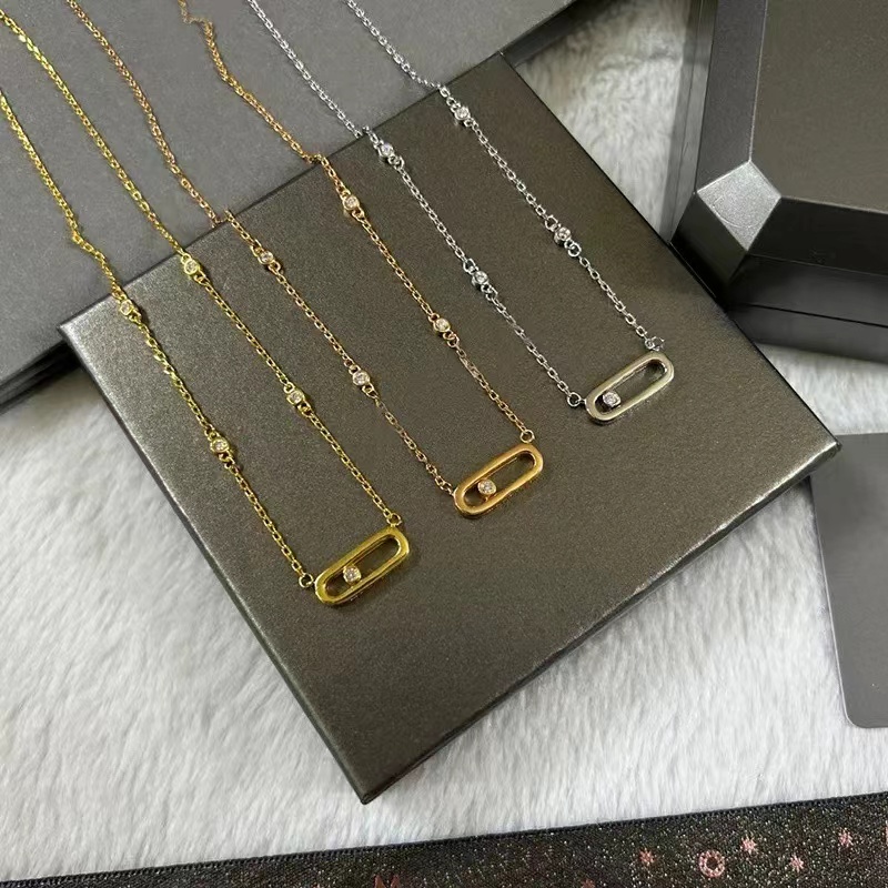 necklace luxury jewelry designer necklace Luxury Necklaces For Women Diamonds Love Metal Chain Thin Letter Pendant Charm Necklaces Valentines Day Gift With Box08