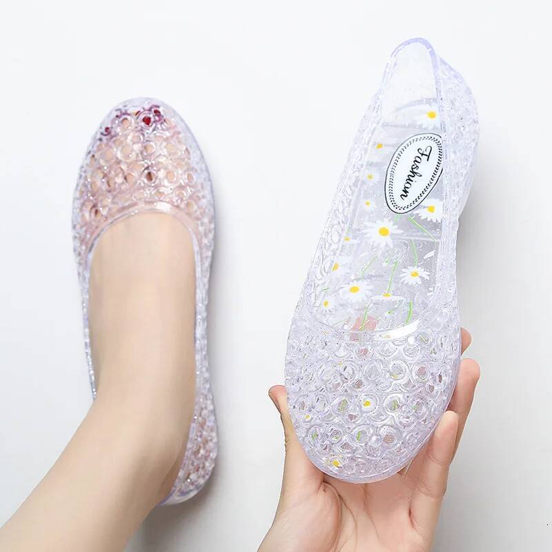 Sequin Ladies Beach Jelly Women Shoes Sandalias De Mujer Clear Flat Sandals ddmypanda