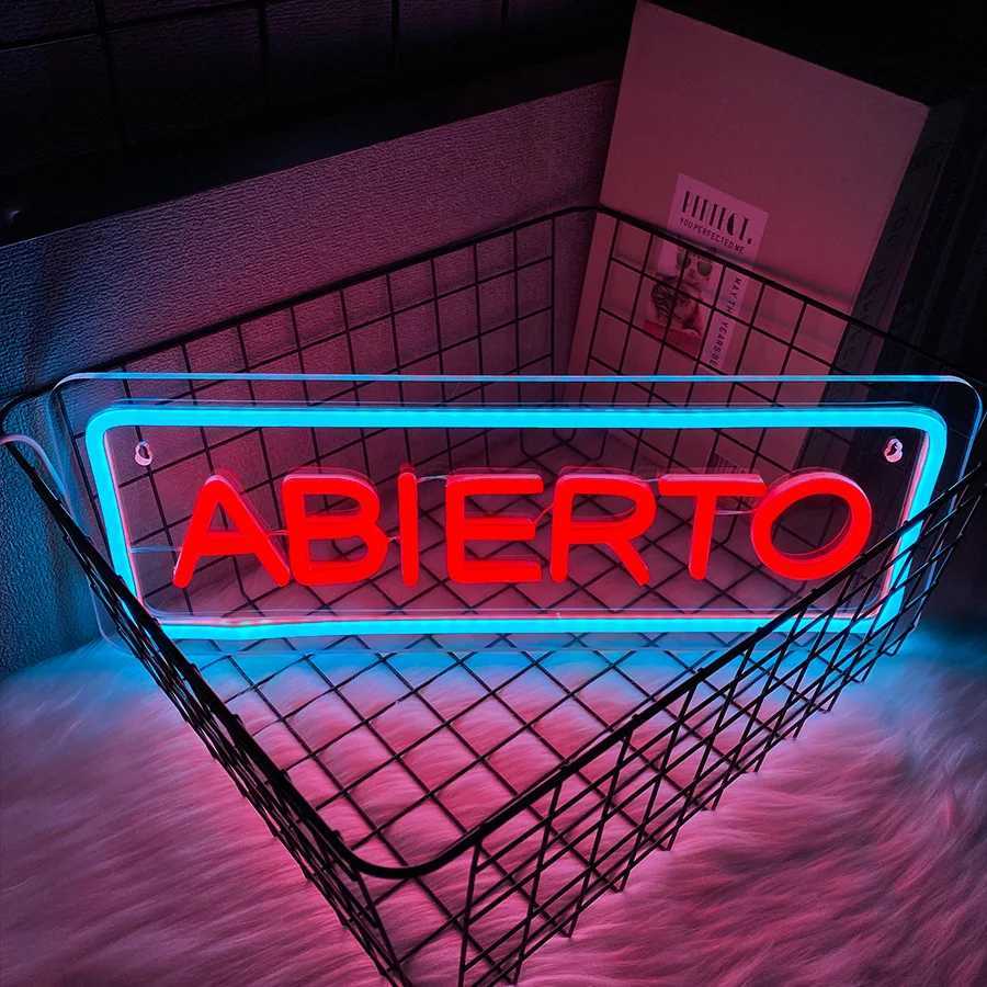 Abierto LED Neon SignBusiness Spanish Open Signs for Various StoresSuitable for Hanging on Shop Wall Window as Room Decoration Y250916