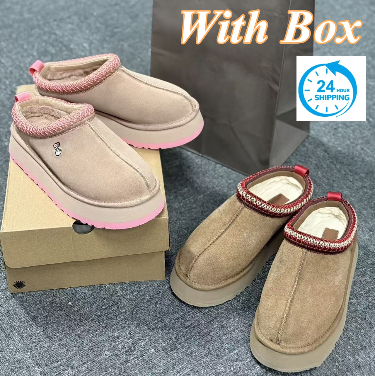 Designer Womens Tazz Love 25 Slippers '25 Tasman Arroyo Tropical Pink Valentine's Day Platform Fur Slides Mustard Seed Classic Ultra Mini Boots Suede Wool Winter