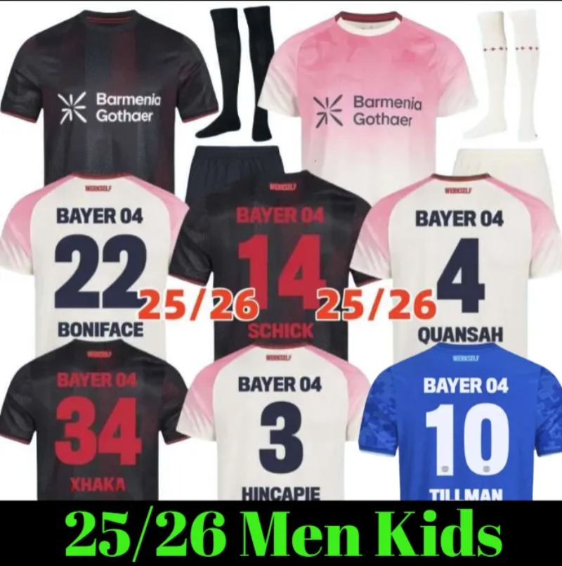 25 26 Leverkusen Soccer Jerseys SCHICK BONIFACE ALEIX GARCIA ADLI HOFMANN Men Kids Kits Player Fans 2025 2026 Football kidGRIMALDO PALACIOS ANDRICH TERRIER