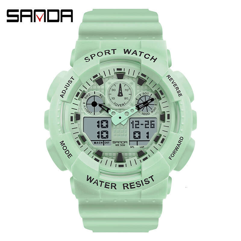 DHgargets Sanda TJ3099 Dual Movement Electronic Outdoor Casual Sports Waterproof Watch Multifunctional Versatile Wristwatch