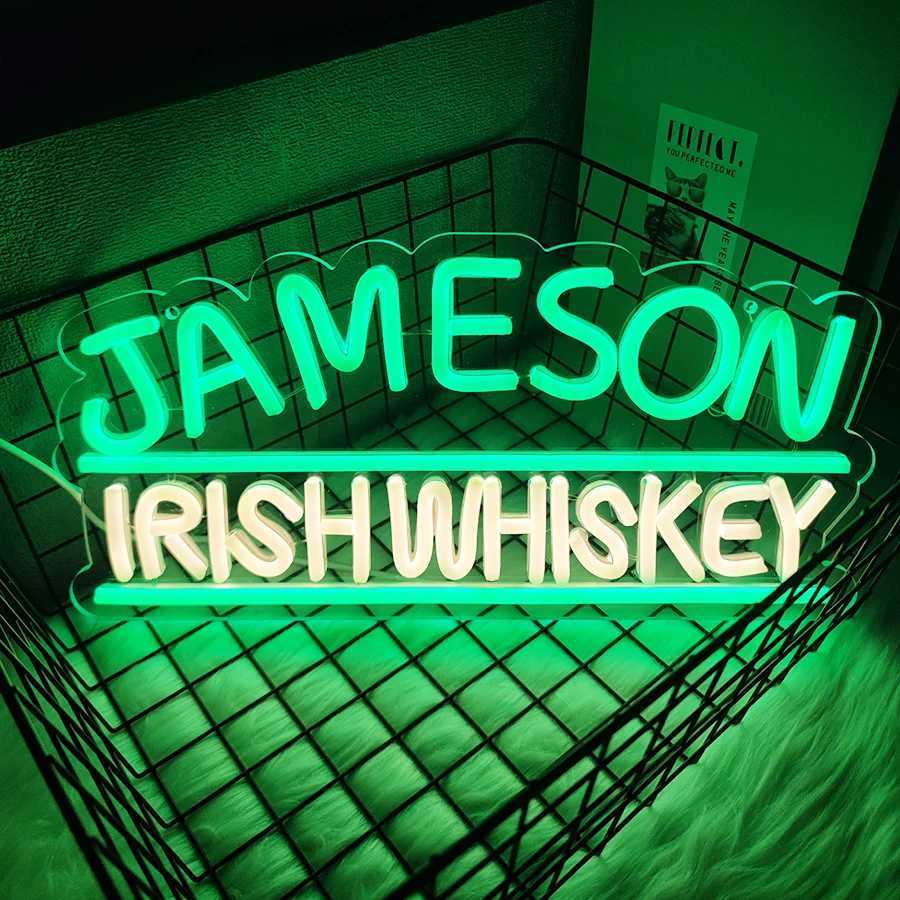 Buffalo Whiskey Neon Sign for Wall Decor JamesonMaker MarkCrown Canadian Whiskey Signs for Man Cave Pub Bistro Party Decor Y250916