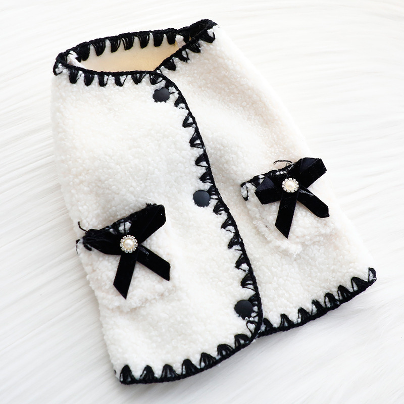Clothes Autumn Winter Outfit Cat Princess Little Chanel Style Vest Fashion Back Open Button Small Dog Teddy Pet 6232