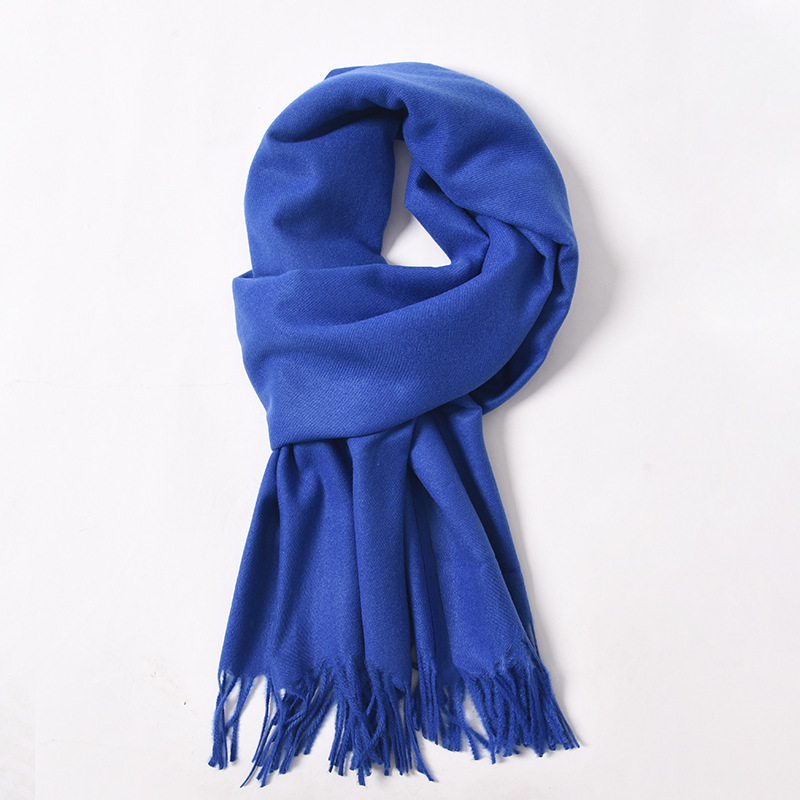 K1926 Japanese literary cotton and linen scarf women's autumn and winter all-match simple solid color long thin neck scarf