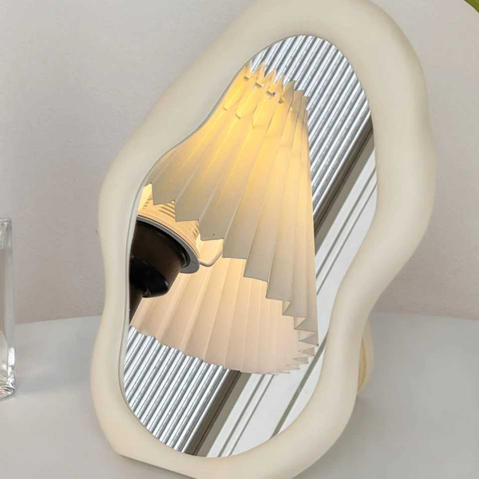 Cream Style Makeup Mirror Decorative Cloud Shaped Simple Hairdressing Wall Mirror French Irregular Standing Dresser Mirror C250916