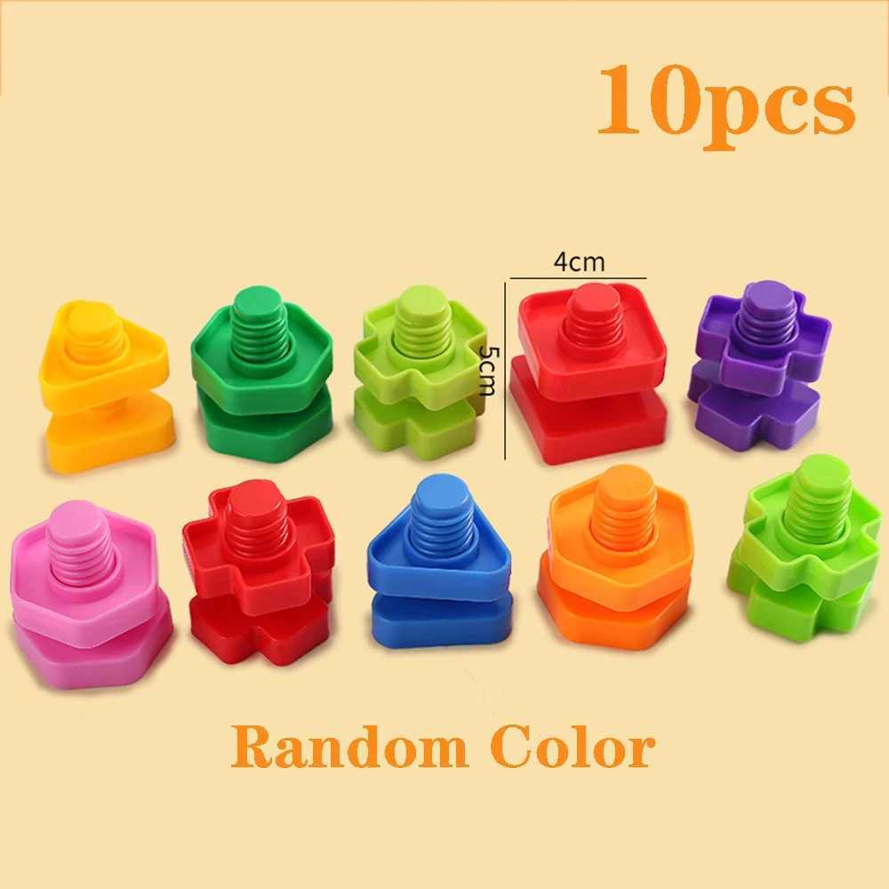 1020pcs Set Screwing Building Blocks Creative Mosaic Puzzle Toys for Children Plastic Insert Nut Shape Boys Educational Toy C250916