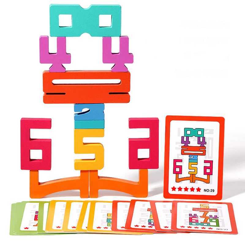 20PCS Wooden Number Stacking BlocksMontessori STEM Educational ToysToddler Learning Gift for Boys Girls Ages 38 Years C250916