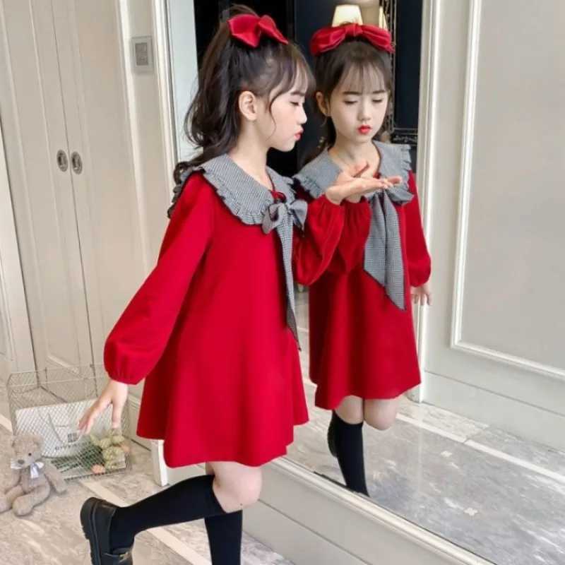 Girls 2025 Autumn New Sweet Princess Long Sleeve Stylish Dress for 412Y C250916
