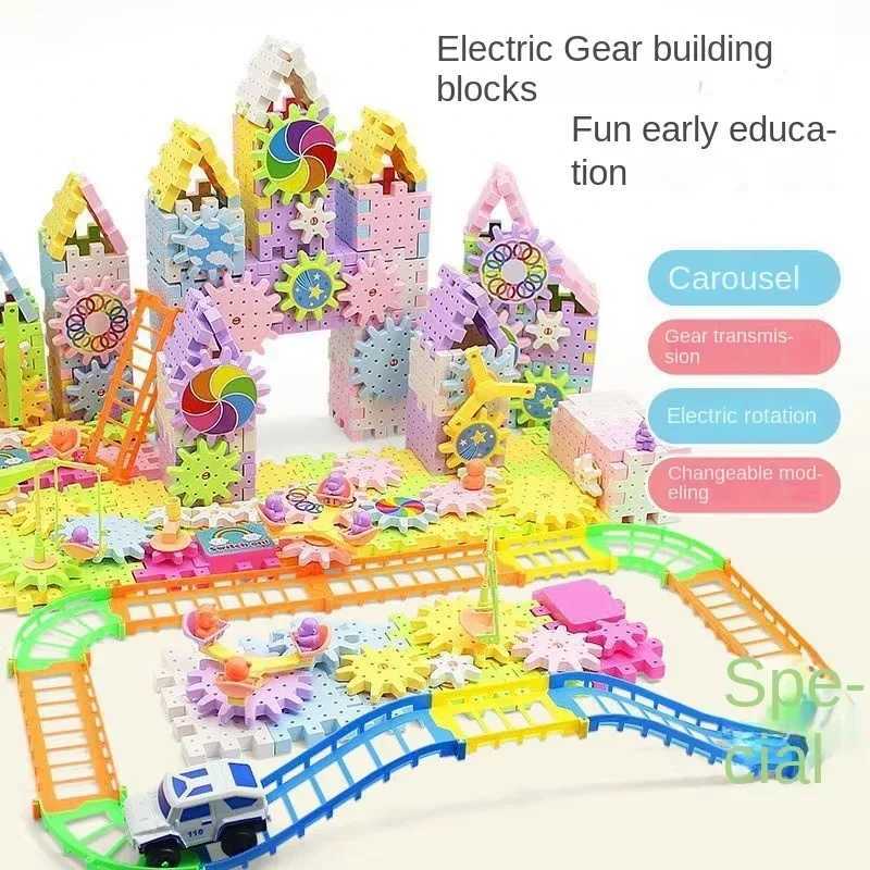 3D Puzzle Electric Gears Model Building Kits Plastic Brick Blocks Educational Toys for Kids Children Gear Blocks Building Toys C250916