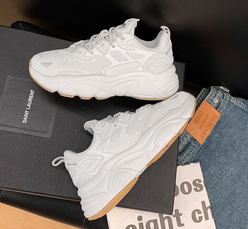 Mirinda Men's & Women's Shoes 2025 Autumn Genuine Leather Mesh Sneakers Thick-Soled Dad Shoes Breathable Height-Increasing Casual Sports Foo