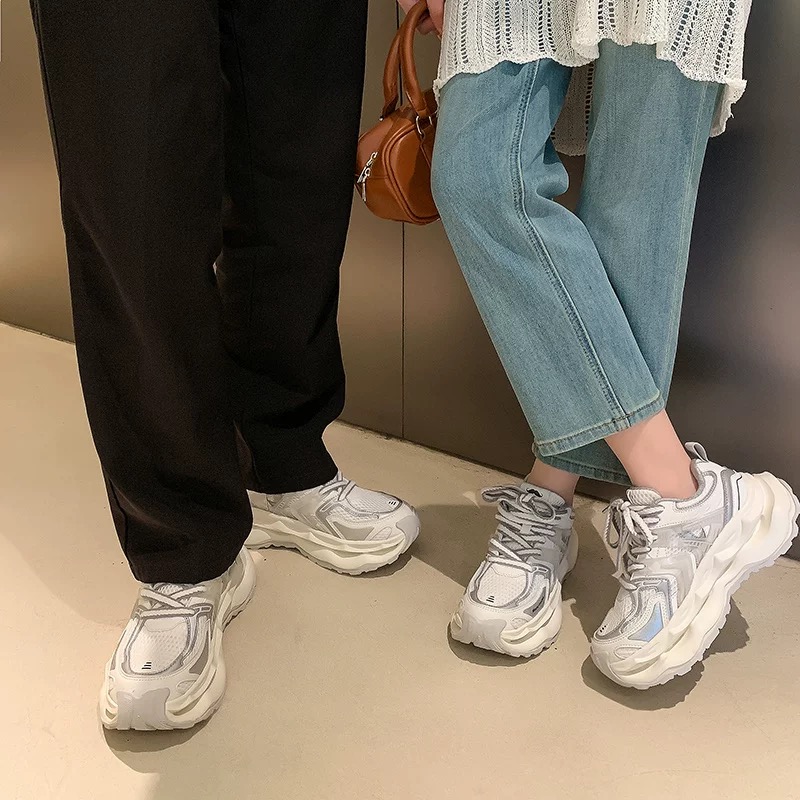 Mirinda Thick-Soled Dad 2025 New Autumn Height-Increasing Versatile Mesh Breathable Fashionable Sports Casual Shoes