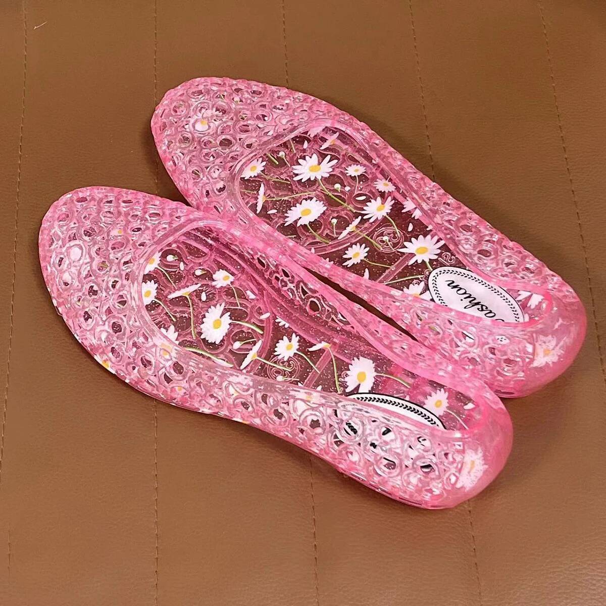 Sequin Ladies Beach Jelly Women Shoes Sandalias De Mujer Clear Flat Sandals ddmypanda