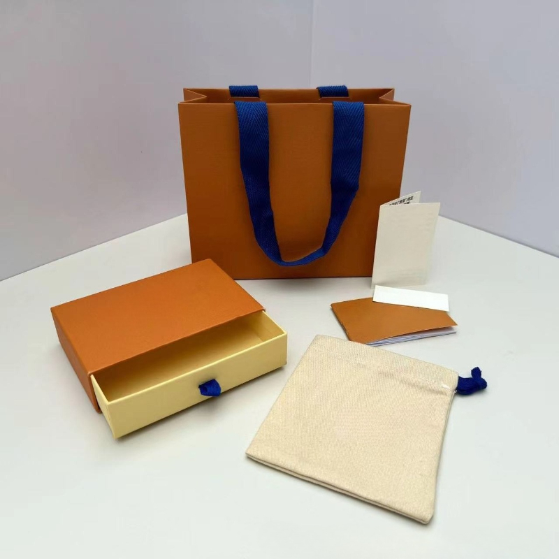 Luxury yellow classic pull jewelry box universal earrings necklace bracelet ring brooch hairclip gift boxes case with dust bag