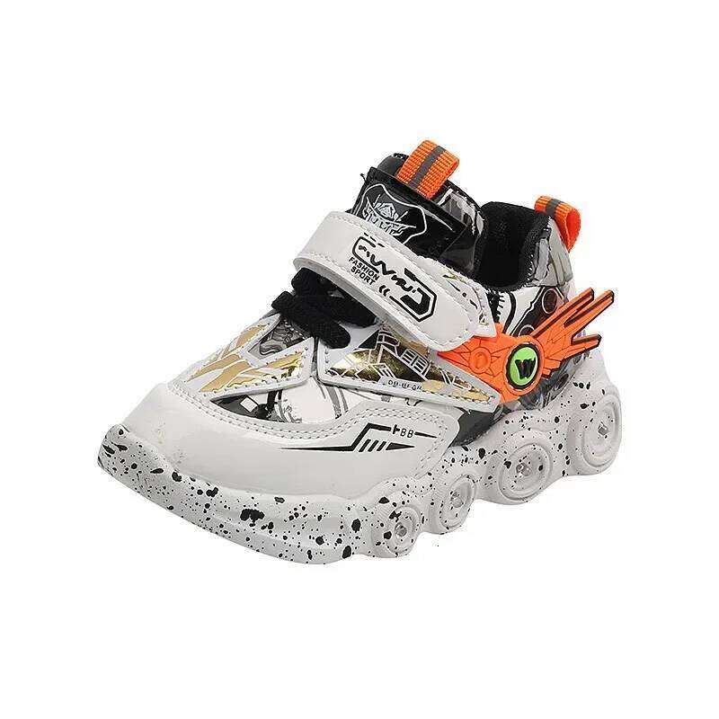 LED Light-Up Sneakers for Toddlers Spring Autumn Boys' Casual Sports Shoes Soft Sole Anti-Slip Lighted Sneaker