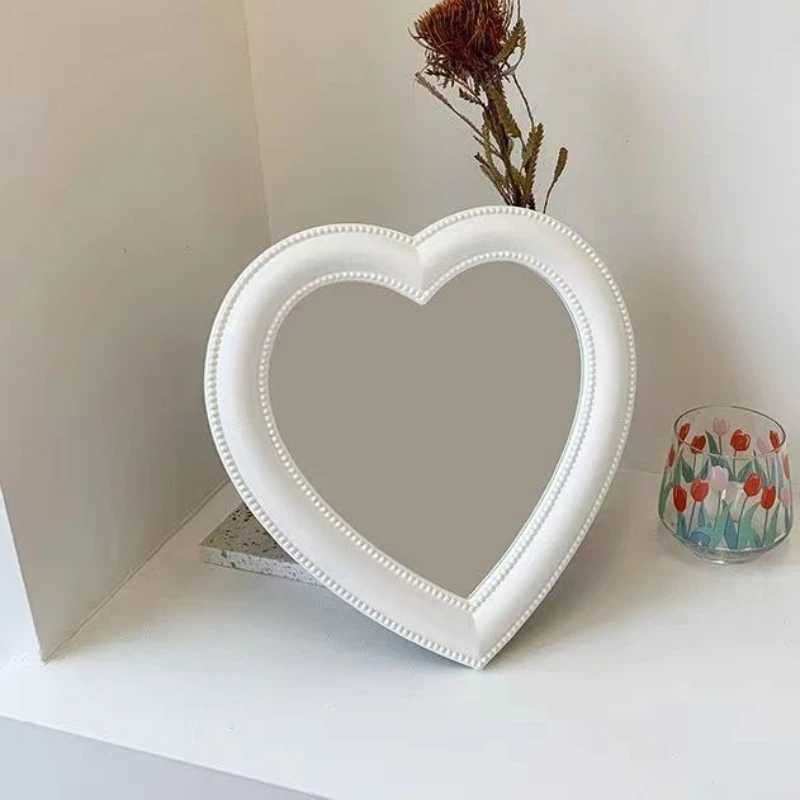 Heartshaped Mirror Bedroom Tabletop Makeup Mirror Home Dualpurpose Wallmounted Dressing Mirror Cute Heartshaped Pose Prop C250916
