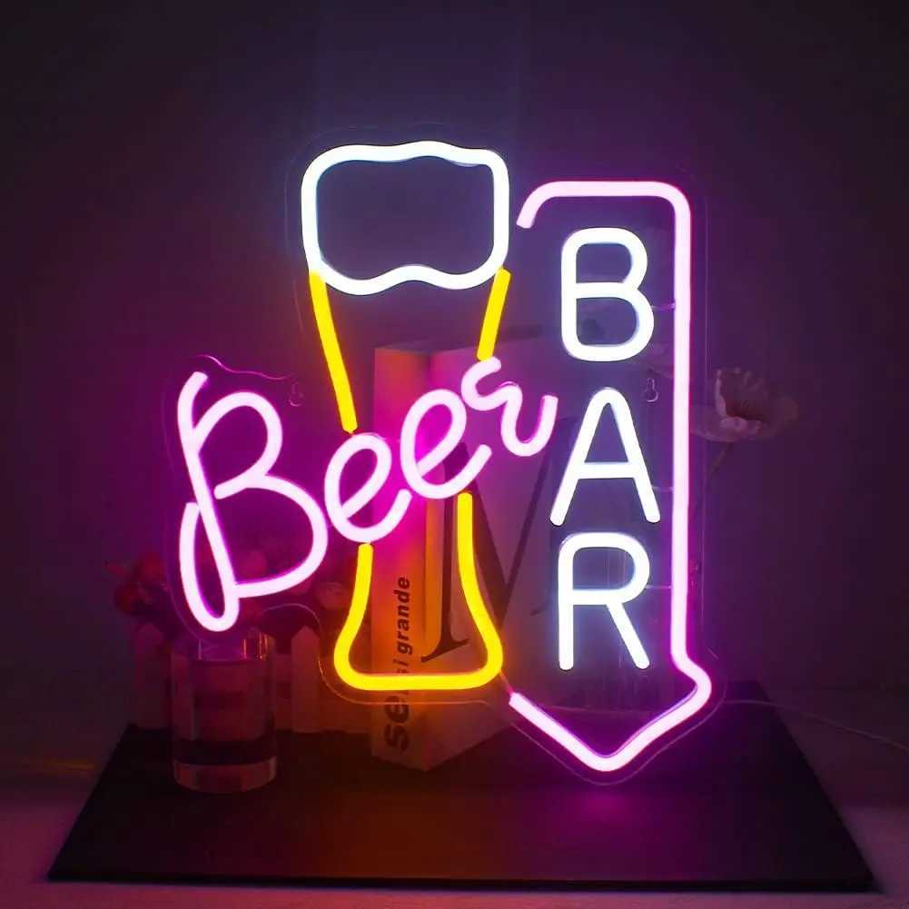 1 beer bar neon sign LED neon light home bar restaurant mens cave coffee shop small bar club party decoration gift Y250916