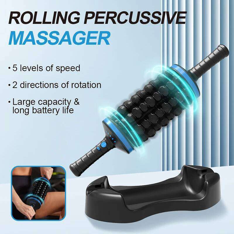 NEW Cordless Roller Body Massage Rechargeable Vibrators 360 Rolling Percussive Massager Muscle Relaxation Back Foot Leg Relaxer M250912