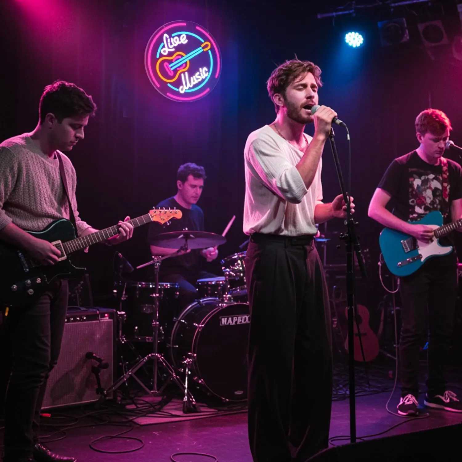 Music Neon Sign Dimmable Neon Lights for Music Bar Club Bedroom Man Cave Beach Party Decor Aesthetics Draw Birthday Gifts Y250916