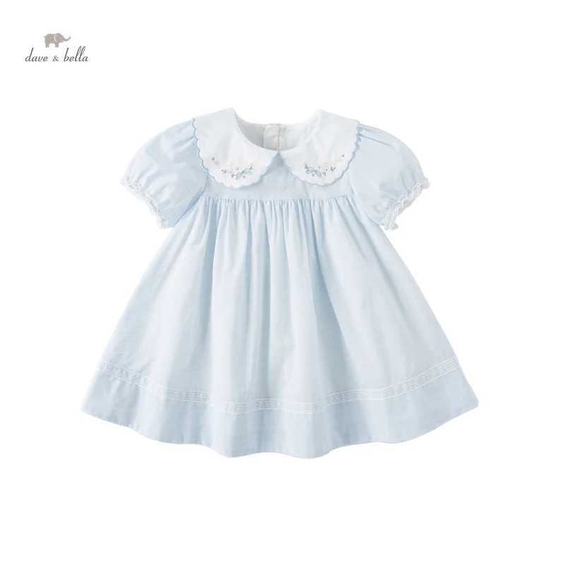 Dave Bella Girls Dresses Childrens Baby Casual Cotton Bubble Sleeves Ventilate Summer Princess Outdoors DB2238126 C250916