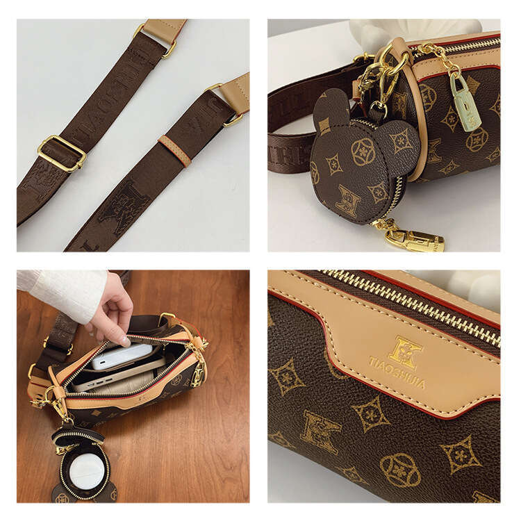 Luxury Bags Designer Bag Fashion Wide Strap Cylinder Bag for Women 2025 New Pattern Printed Pillow Bag Shoulder Crossbody Bag