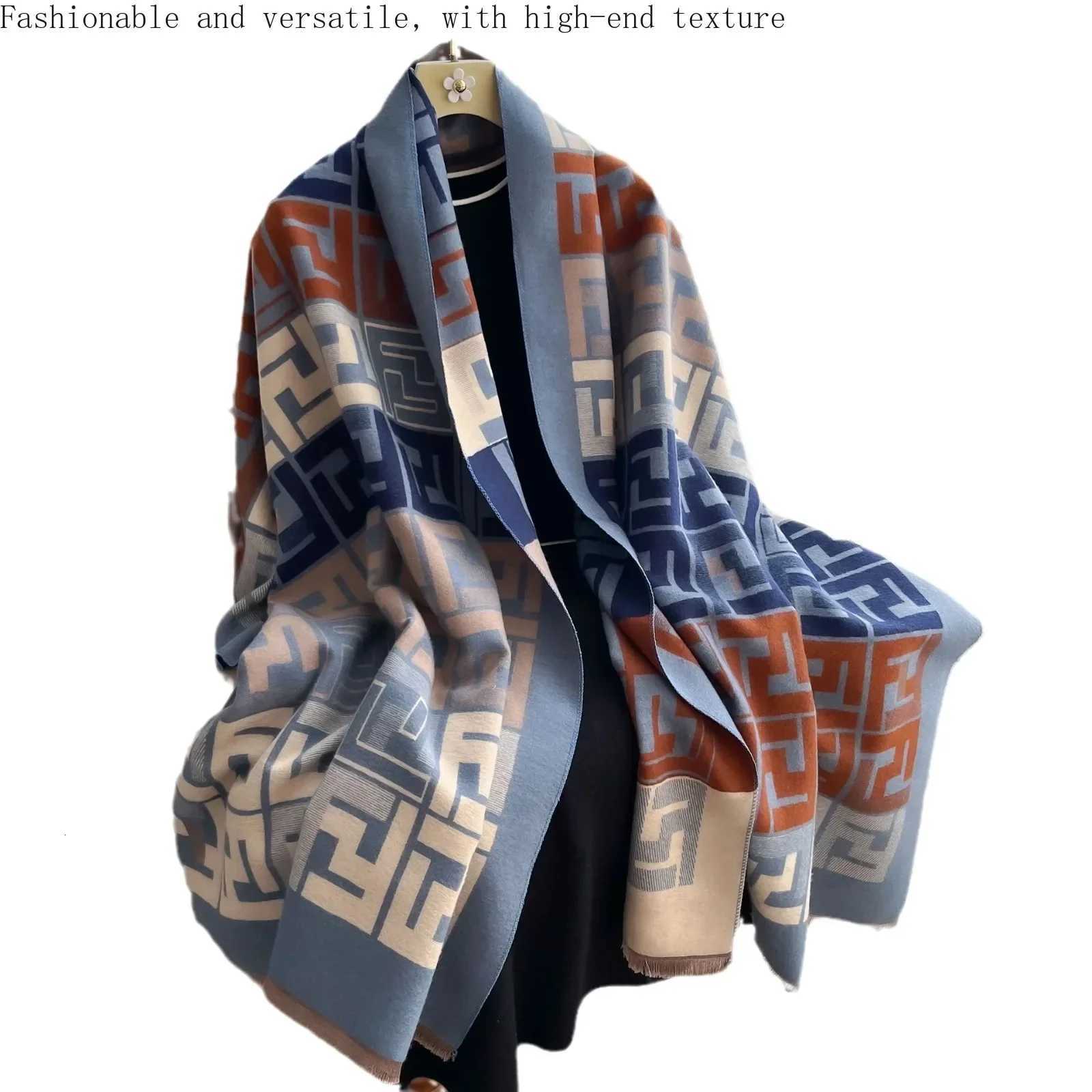 Fashion new scarf female alphabet retro autumn and winter thickened versatile scarf long doublesided shawl W250916