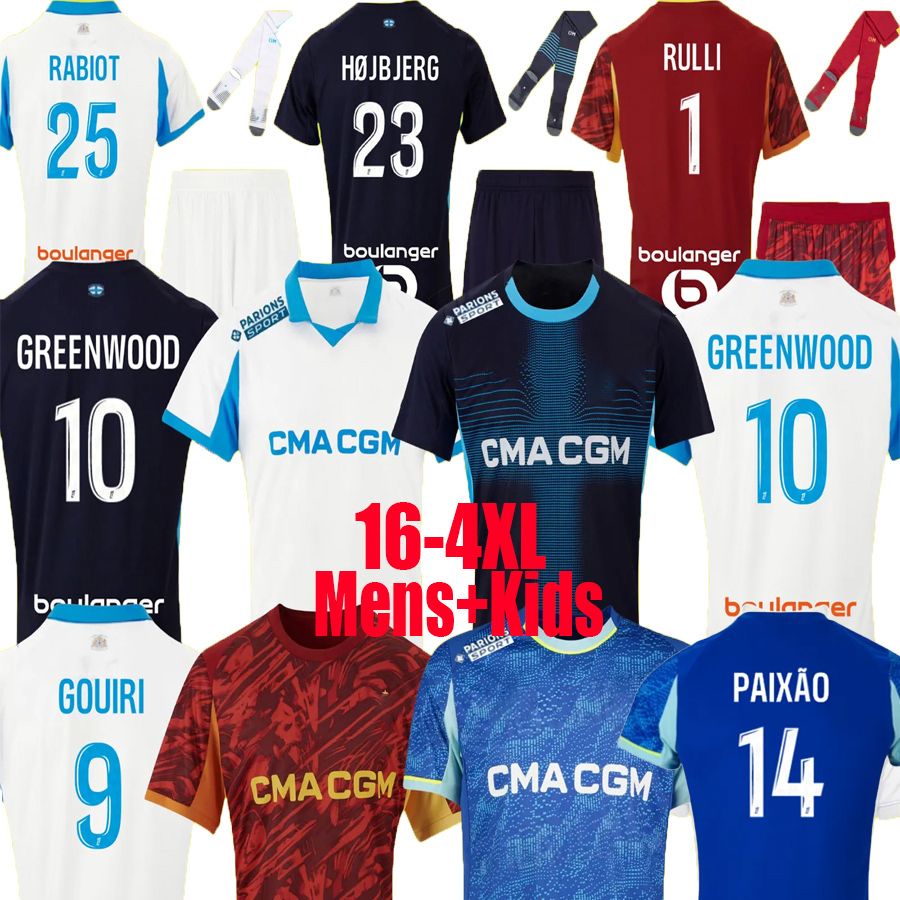 25 26 maillot de foot GREENWOOD 125th Anniversary Soccer jerseys OUNAHI harit hommes enfants BALERDI RONGIER RULLI HOJBJERG PAIXAO 2025 2026 OM KIDS football shirt