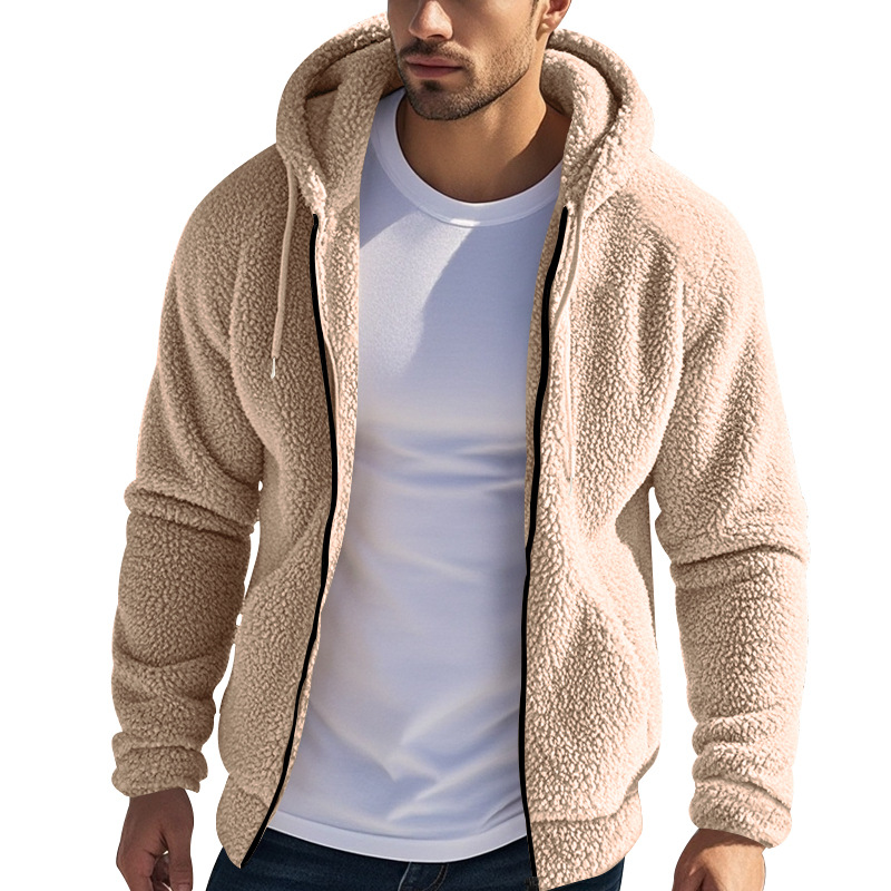 Autumn Winter Mens Sweatshirt Stand Neck Zip Up Down Long Sleeve Hoodie High quality Fashion Fleece Tops Jackets Men Clothing